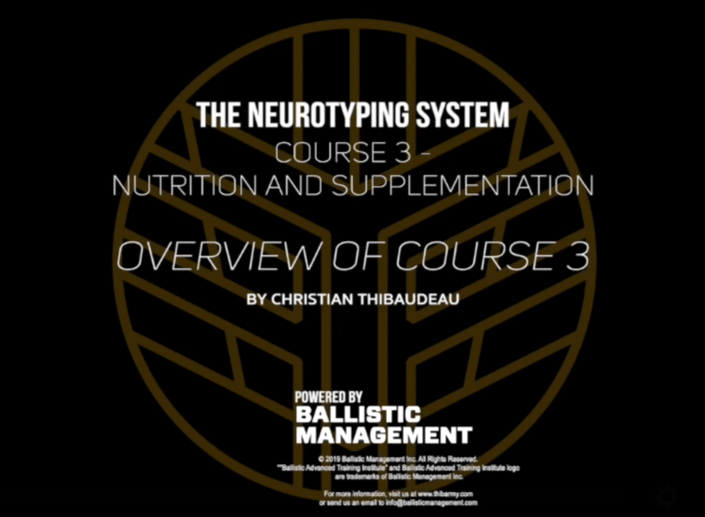 Thibarmy - Neurotyping 3 - Nutrition and Supplementation Course