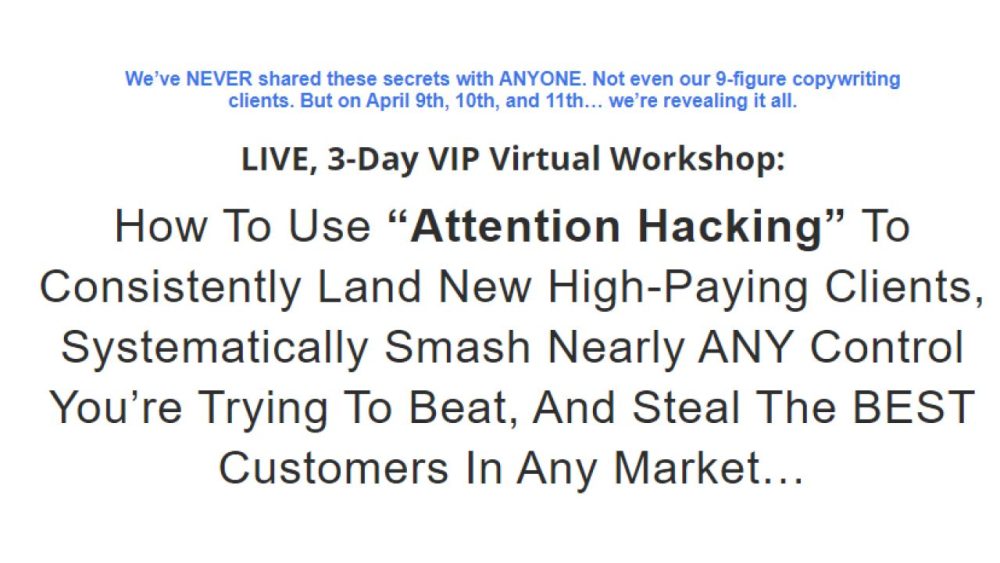 Stefan Georgi - The 3 Day “Attention Hacking” VIP Workshop