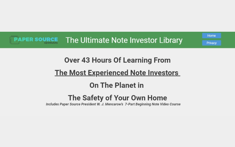 Paper Source - The Ultimate Note Investor 2020